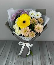 Букет цветов из:  Розы, Герберы и Хризантемы в Чехове