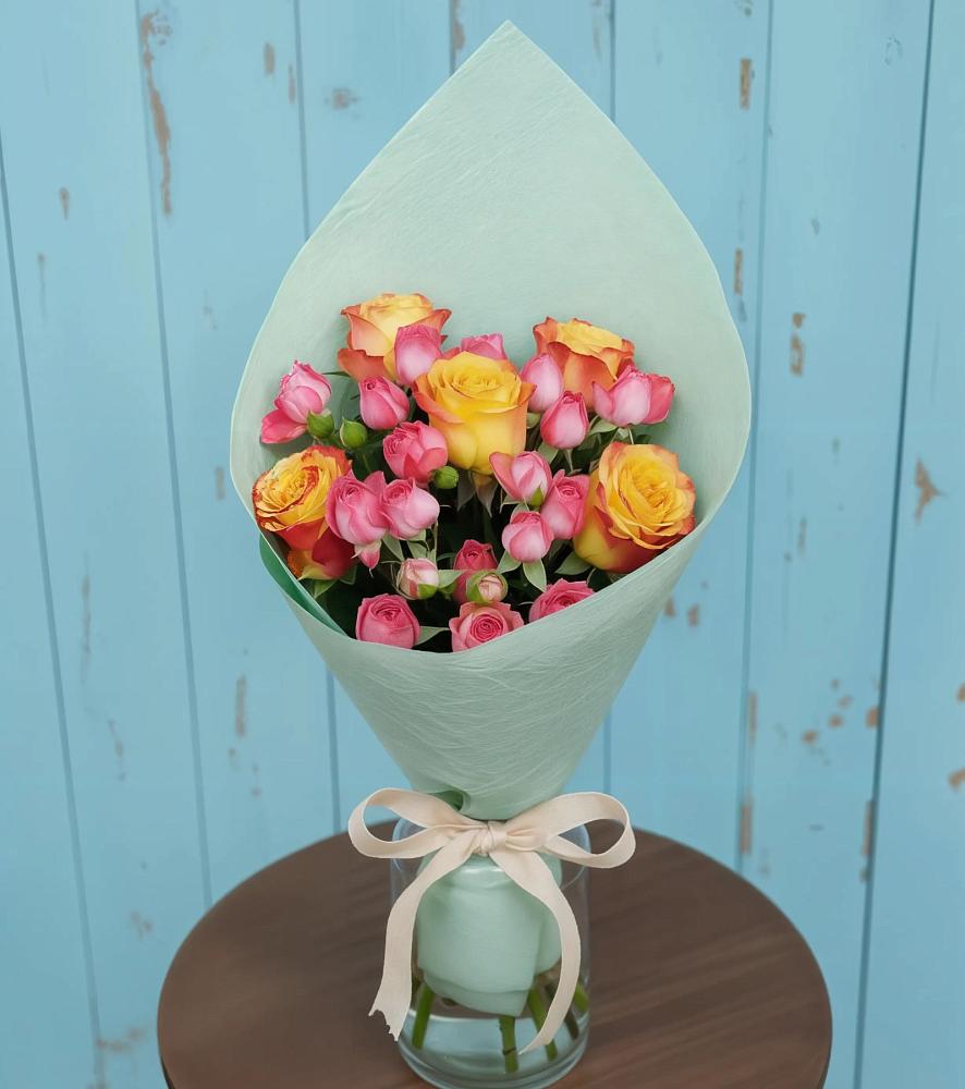 Букет Отличное настроение в Чехове Букет цветов из: Розы в Чехове