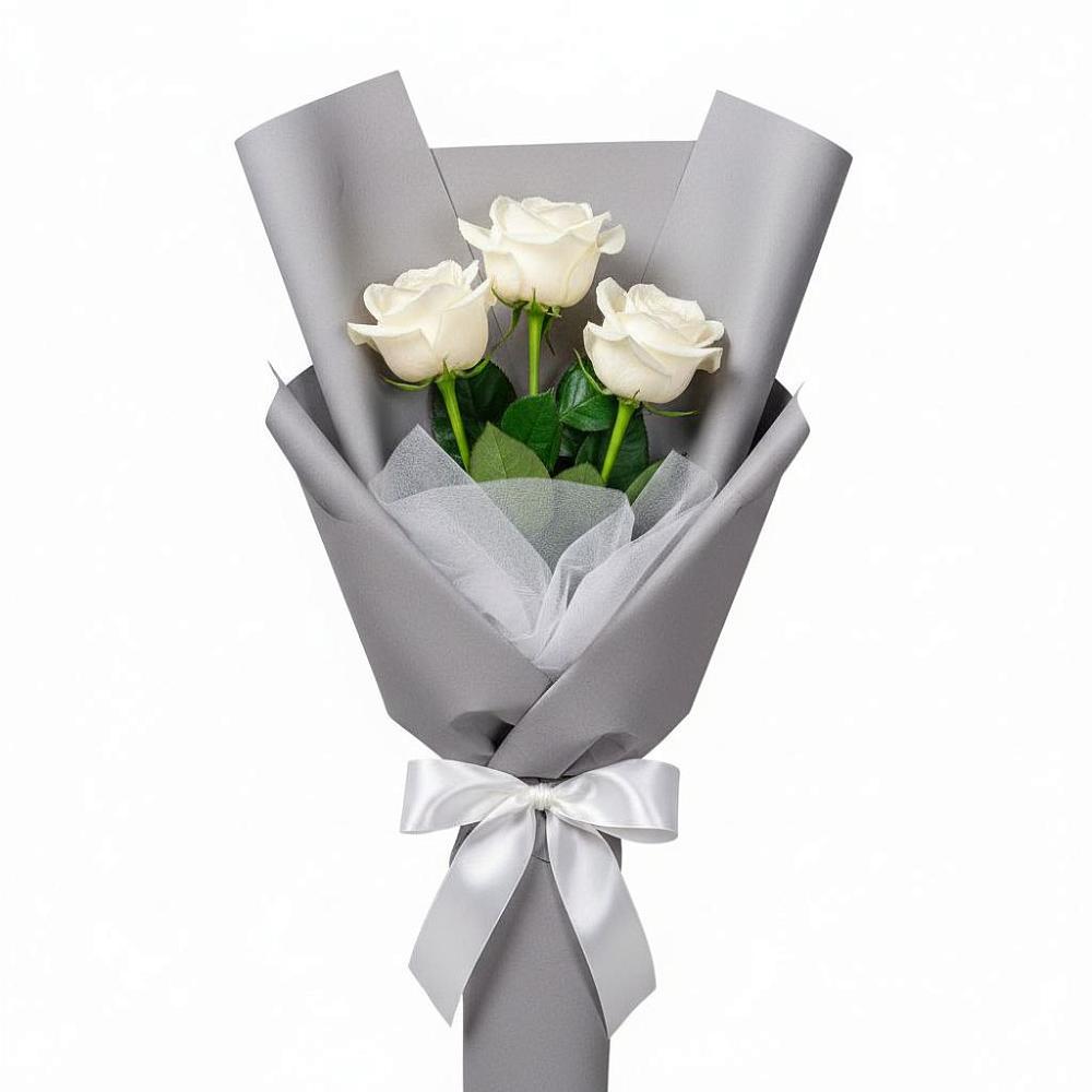 Букет 3 белые розы в Чехове Букет 3 белые розы в Чехове