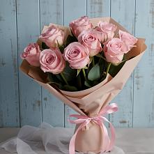 9 розовых роз в Чехове Букет цветов из:  Розы в Чехове