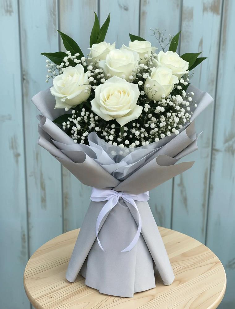 Букет из белых роз в Чехове Букет цветов из: Розы в Чехове