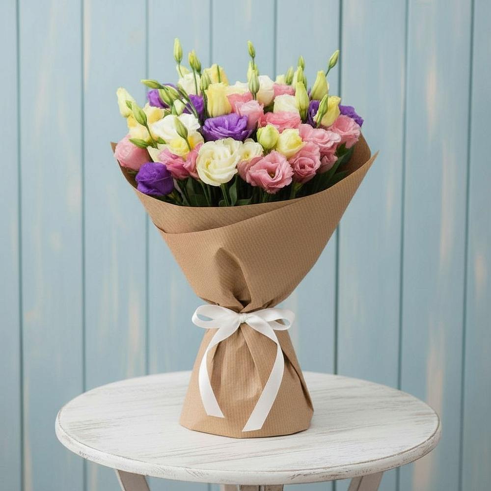 Букет Цветная эустома в Чехове Букет цветов из: Лизиантусы в Чехове