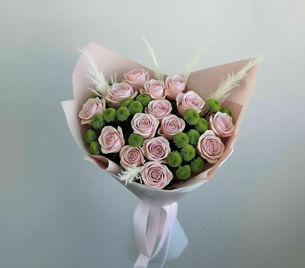 Букет доброе утро в Чехове Букет цветов из: Розы и Хризантемы в Чехове