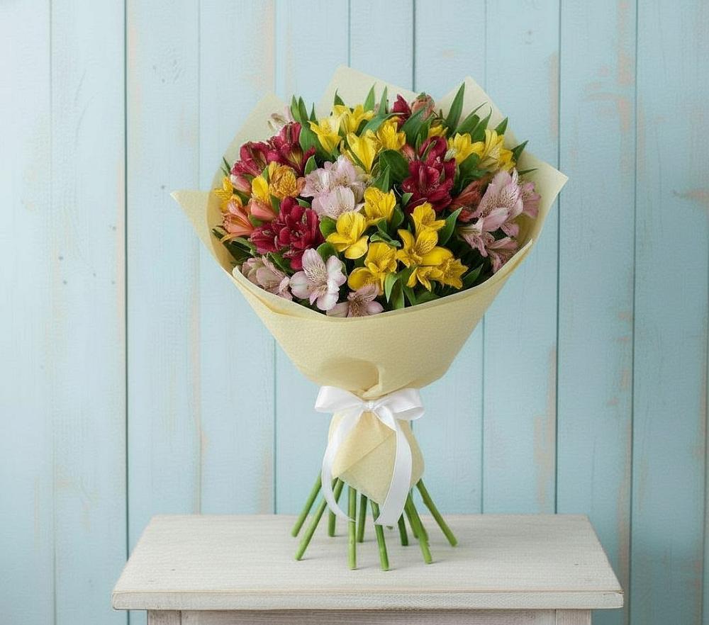 Букет Летние краски в Чехове Букет цветов из: Альстромерии в Чехове