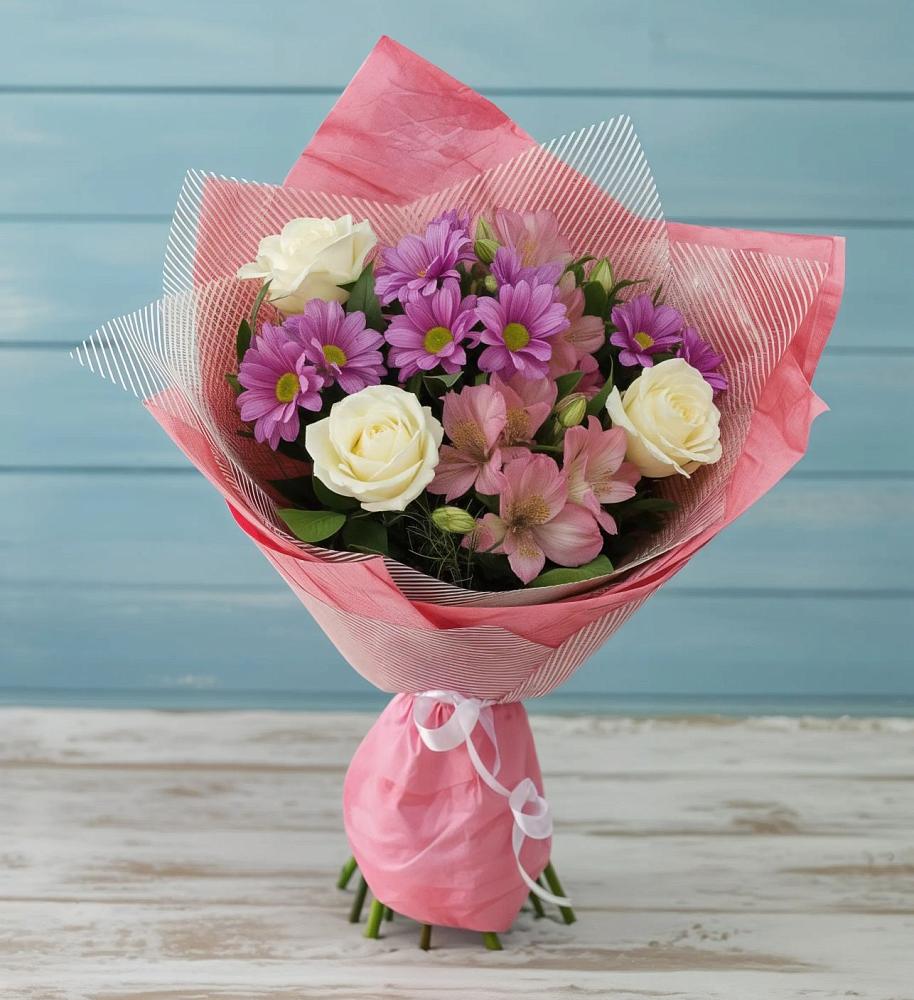 Букет комплимент в Чехове Букет цветов из: Герберы в Чехове