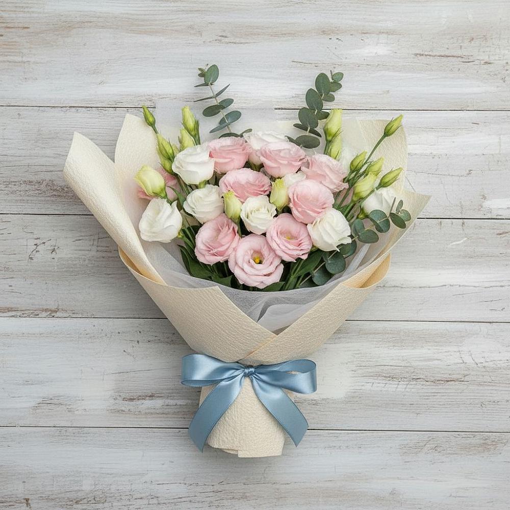 Букет шампанское в Чехове Букет цветов из: Лизиантусы в Чехове